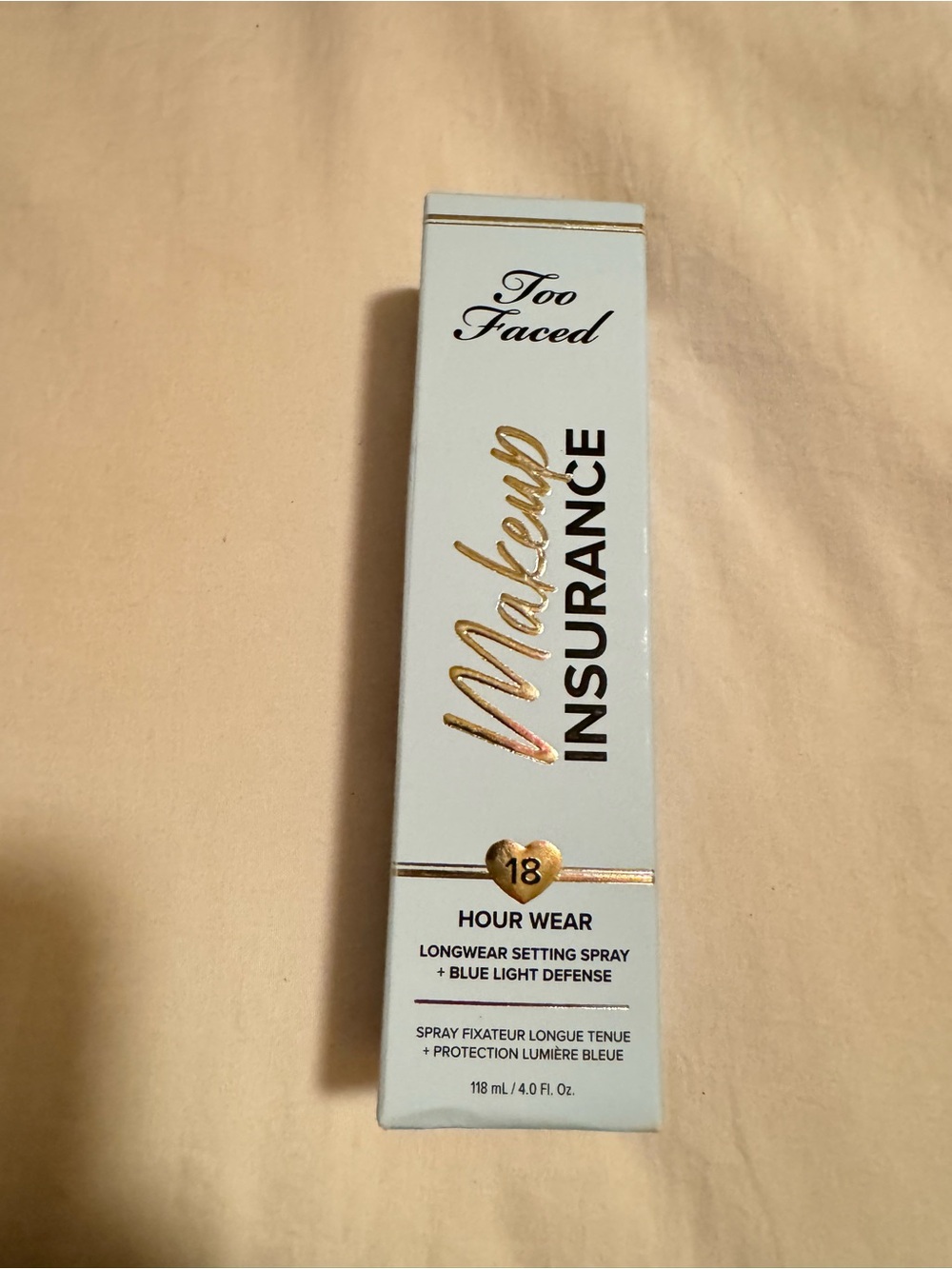 Too Faced Light Blue Box with Gold Accents